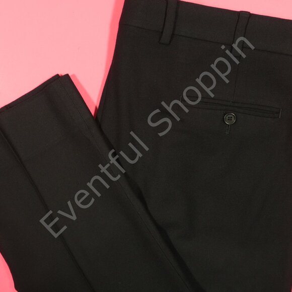 Brooks Brothers Suit Mens 46 Tall Black Flannel Wool Half Lined Bespoke - Picture 9 of 15